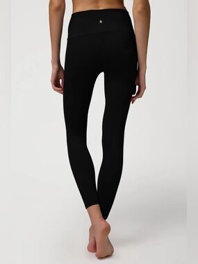 Spiritual Gangster Black Leggings Ribbed Side Panel Size Small